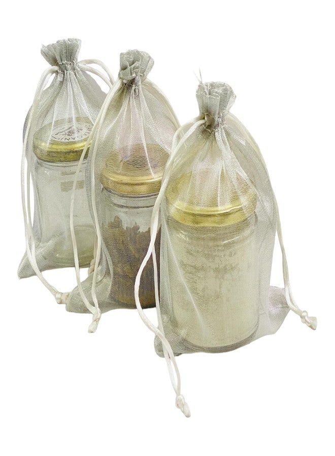 Moira Women's Small Potli Gift Bags Tissue Silk (18 cm X 12 cm) Pack of 50 (Silver) - Image 1